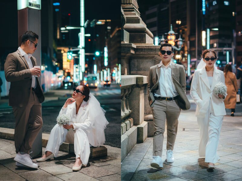 Romantic Street Portraits for Couples in Tokyo